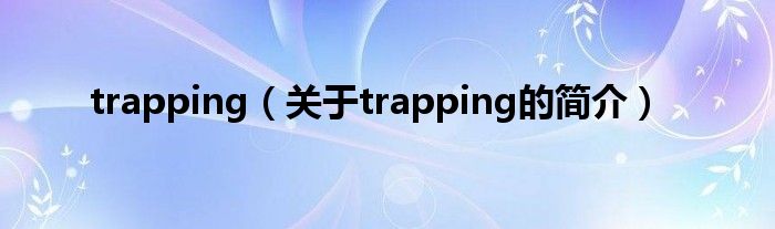 trapping（关于trapping的简介）