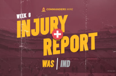 指挥官第 8 周的最终伤病报告：科尔·霍尔科姆和贾汉·多森出局