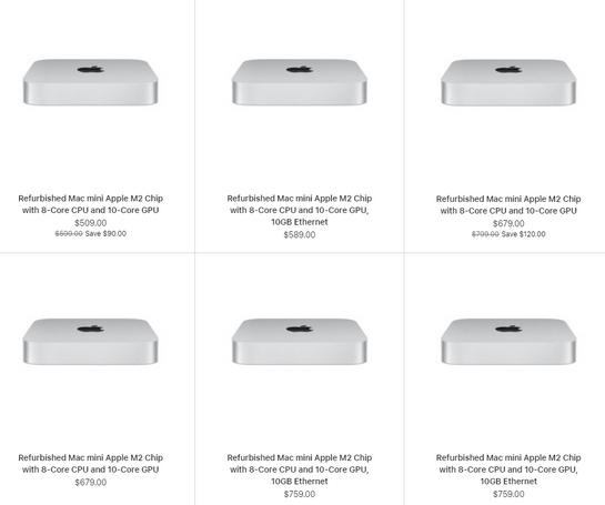 苹果M2 Mac mini首次上线翻新商店，价格低至509美元